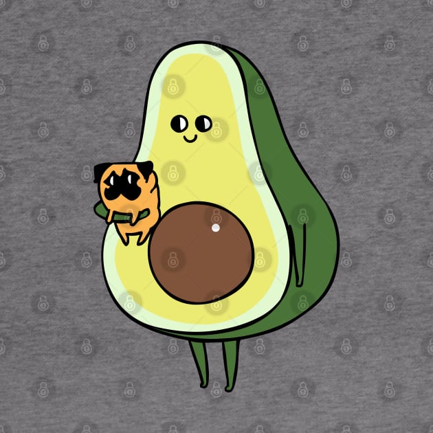 Avocado with Pug by huebucket